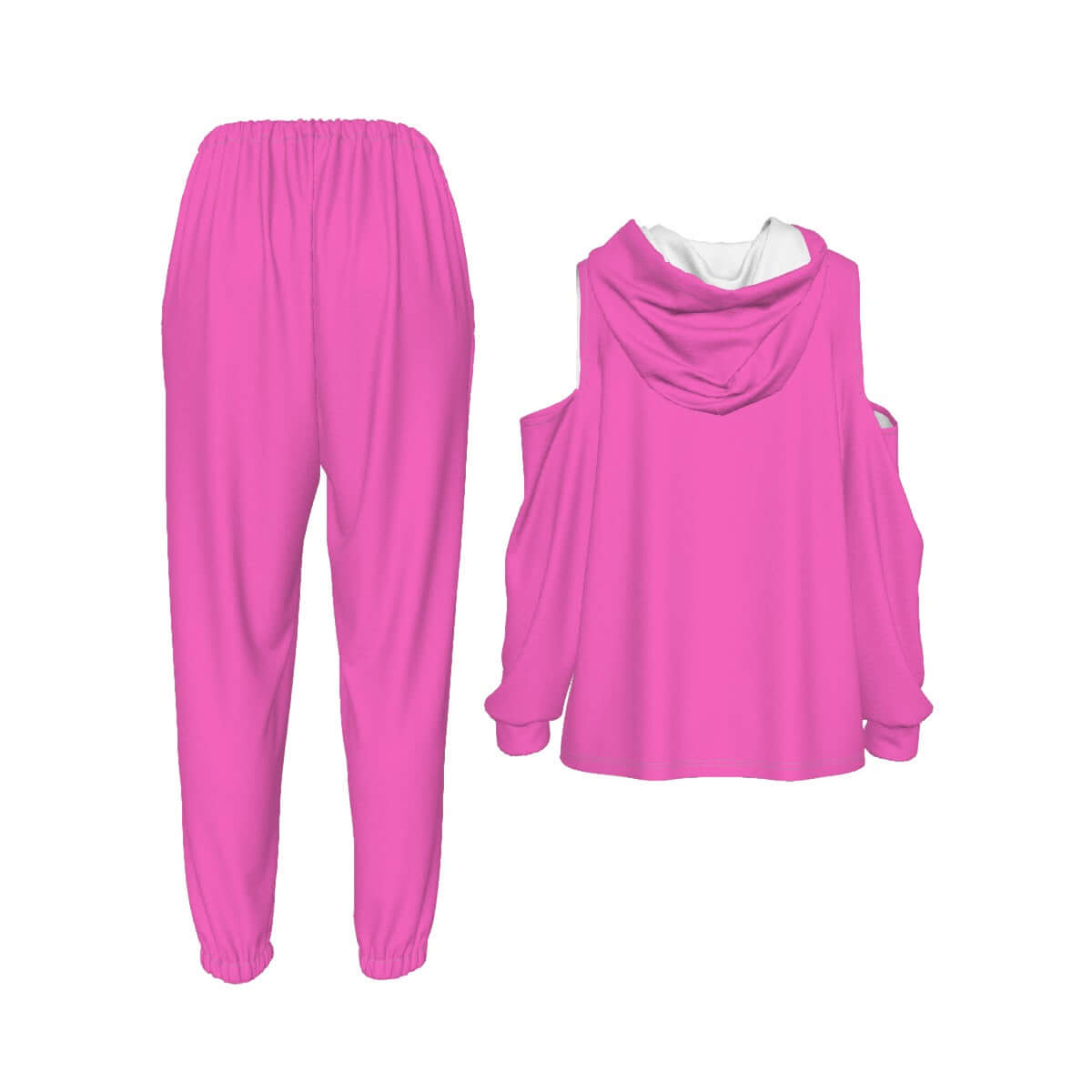"BAE" Women's Cold-Shoulder Hoodie Sports Suit