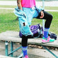 Born in the ’80s Retro Trainers – Pink & Turquoise from J Marie Premium Sneakers