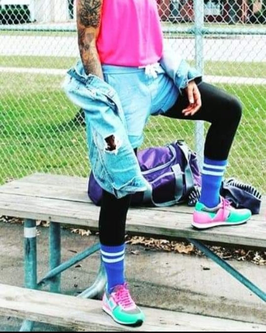BORN IN THE 80s RETRO TRAINERS- PINK &TURQUOISE