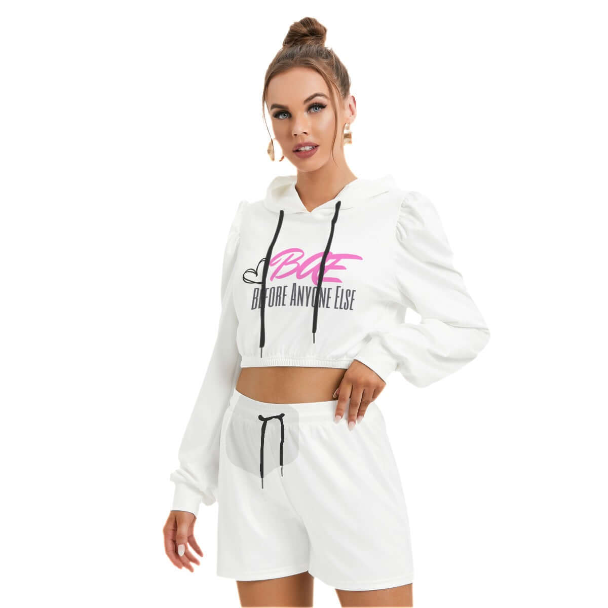 BAE (BEFORE ANYONE ELSE) All-Over Print Women's Mirco Fleece Hoodie And Shorts Set