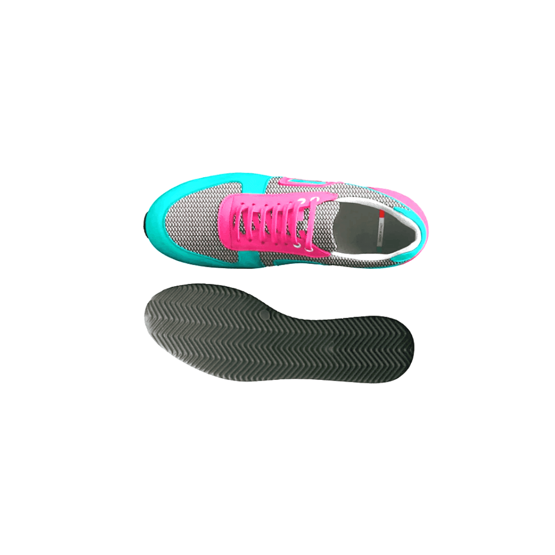 BORN IN THE 80s RETRO TRAINERS- PINK &TURQUOISE - J Marie Premium Sneakers